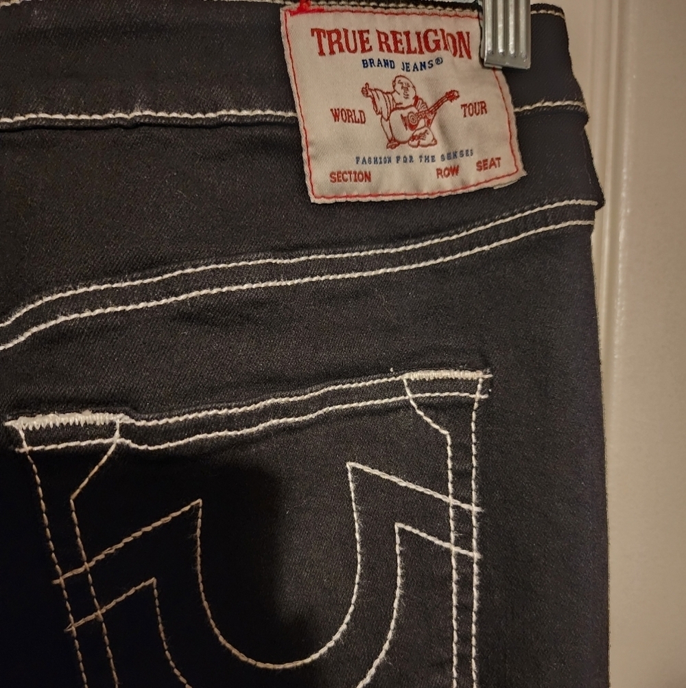 True Religion Black Denim Maxi Skirt Size 29 Nwt - Picture 5 of 7